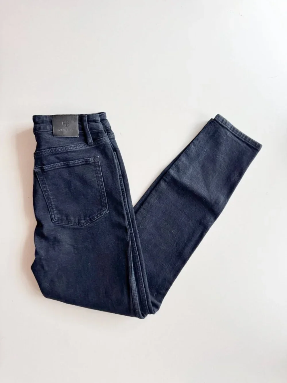 ANINE BING Jagger OD Black Dark Blue High Rise Skinny Ankle Jeans, Size 28 - Picture 5 of 14